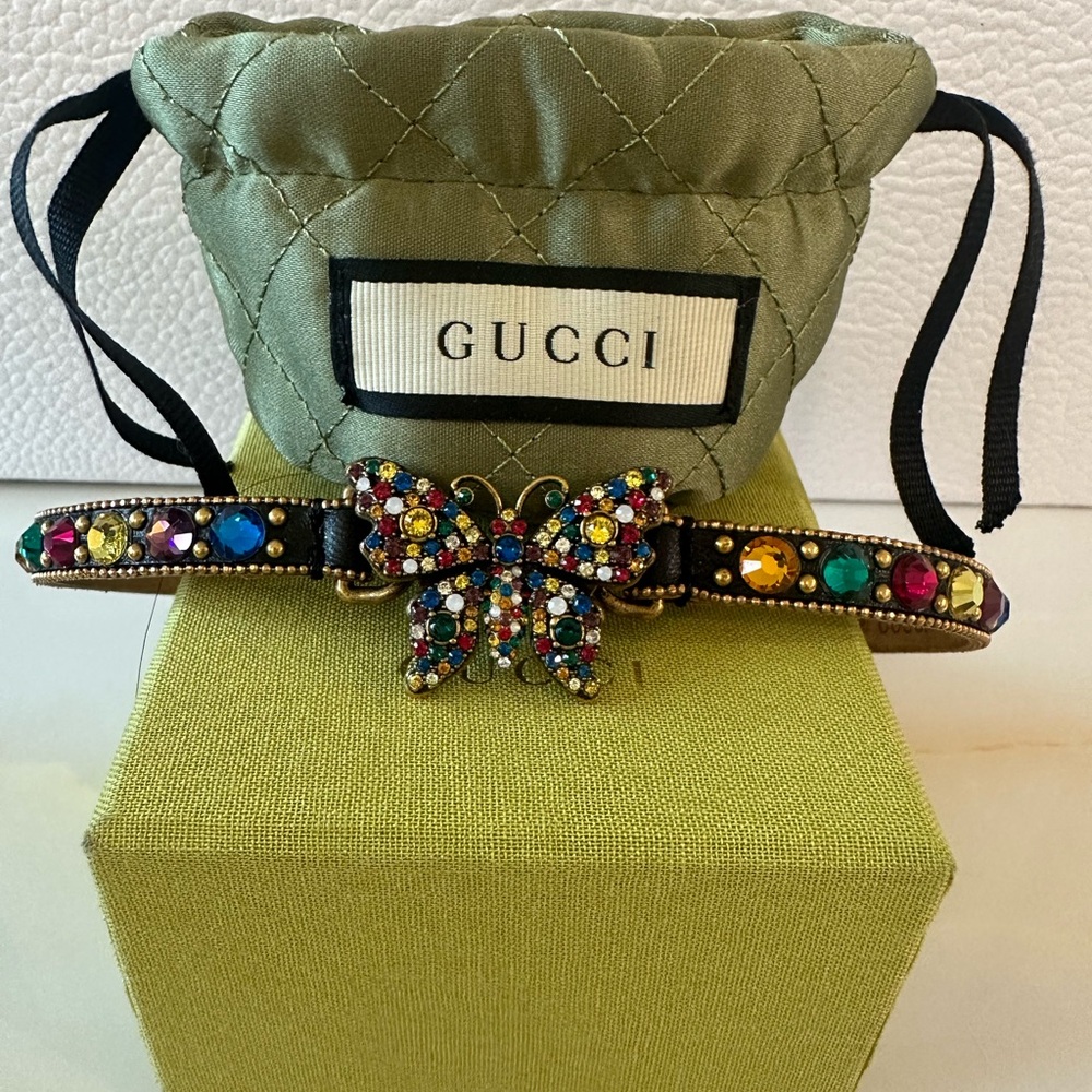 Gucci crystal butterfly chocker / bracelet